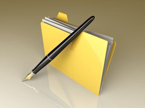 A written documents device. 3D rendered Illustration. 