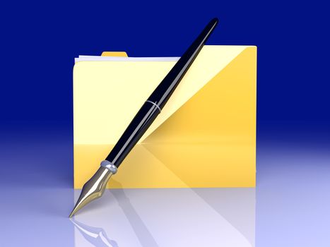 A written documents device. 3D rendered Illustration. 