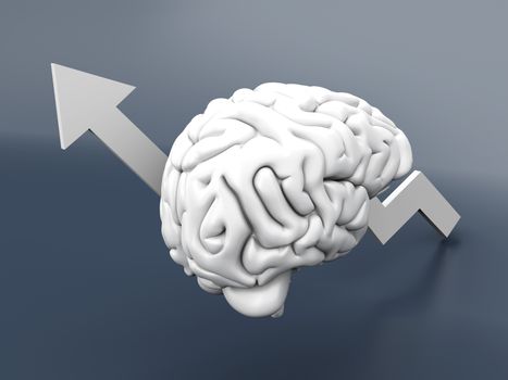 Growing intelligence. 3D Illustration.