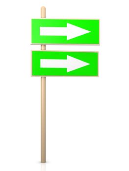 A Signpost. 3D rendered Illustration. Isolated on white.