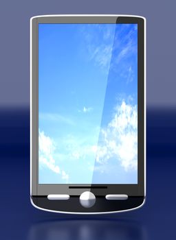 A Smartphone. 3D rendered illustration. Isolated on white.