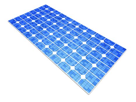 3D rendered Illustration. A single solar panel, isolated on white.