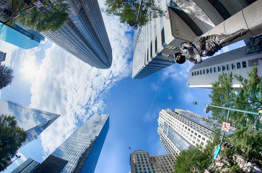 Financial skyscraper buildings in Charlotte North Carolina USA