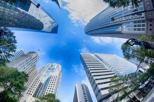 Financial skyscraper buildings in Charlotte North Carolina USA