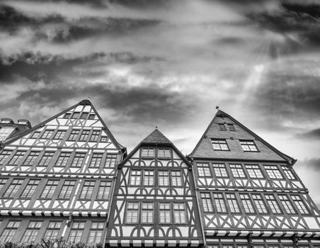 Ancient buildings of Roemerberg square - Frankfurt.