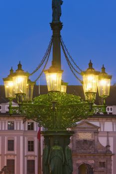prague, czech republic - gas lantern at hradcany castle