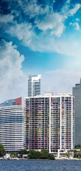 Buildings and skyline of Miami, Florida.