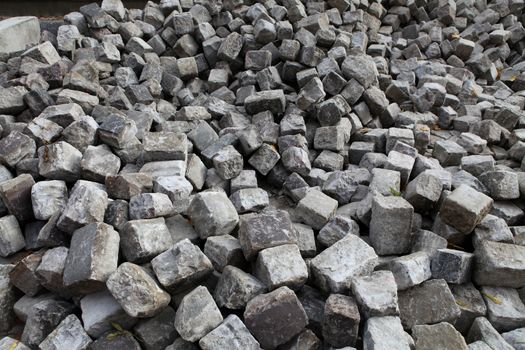 construction material, cobble stones for old road paved