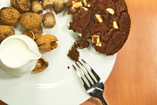 Photo shows a closeup of a various baking ingredients on a table.