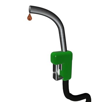 Petrol pump isolated over white, 3d render