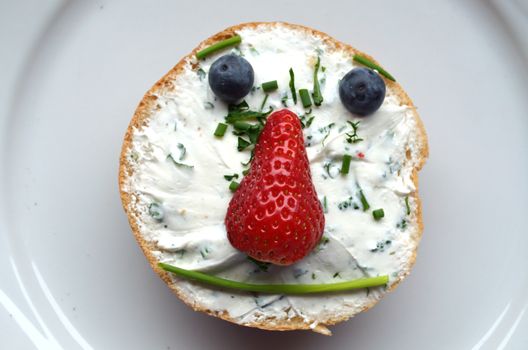 Fruit bread with ricotta cheese and herbs
