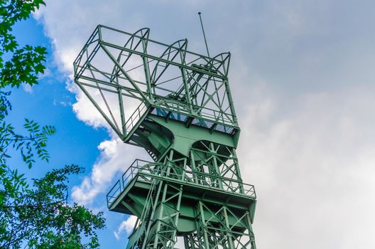 Conveying coal mine tower on a disused coal mines as a memorial.