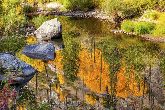 Fall Colors Reflection Wenatchee River Reflections Stevens Pass Leavenworth Washington