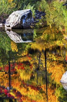 Fall Fire Orange Red Colors Reflection Wenatchee River Reflections Stevens Pass Leavenworth Washington