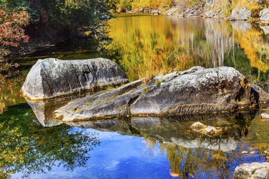 Fall Colors Reflection Wenatchee River Reflections Stevens Pass Leavenworth Washington