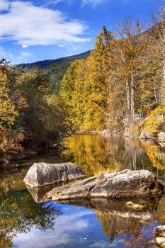 Fall Colors Reflection Wenatchee River Reflections Stevens Pass Leavenworth Washington