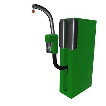 Petrol pump isolated over white, 3d render