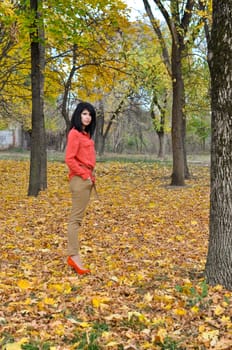 young girl on a walk