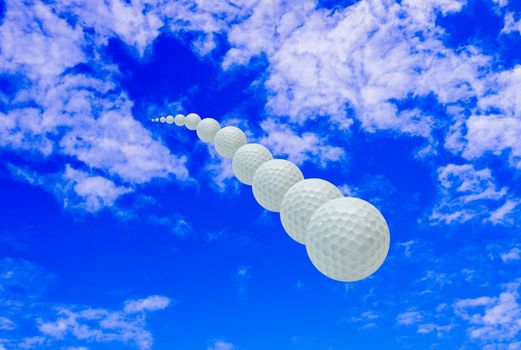 Speed golf ball in the sky