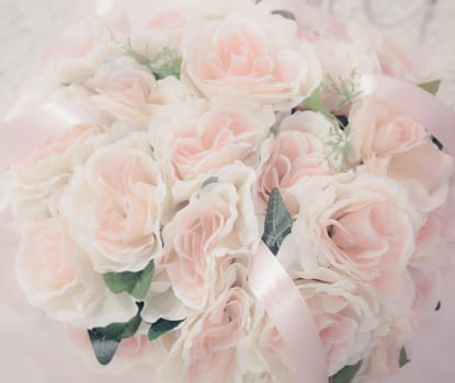 Bouquet of white roses in soft style.For art texture or web design and floral background.