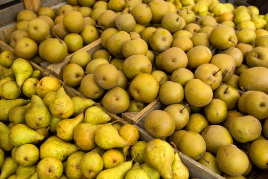 Organic pears from a local market
