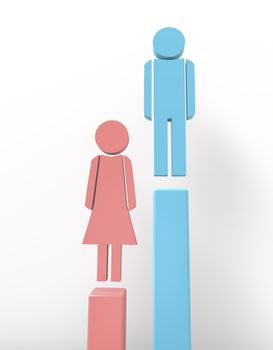 Sex gender graphic, men against women.