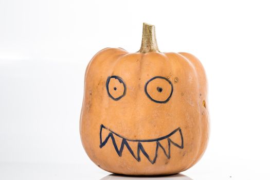 Halloween Pumpkin, funny Jack O'Lantern on white background