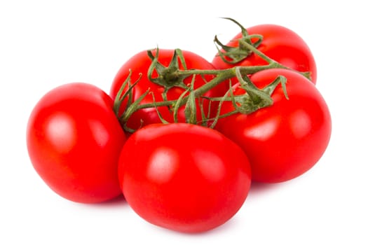 Ripe Tomatoes Isolated On White Background - Stock Image