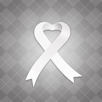 illustration of Awareness white ribbon