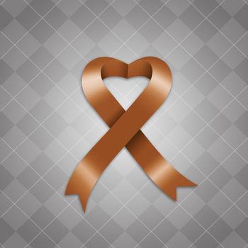 illustration of Awareness brown ribbon