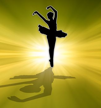 illustration of Ballet dancer silhouette
