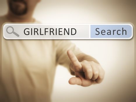 An image of a man who is searching the web after girlfriend