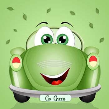 illustration of Funny eco-car for the respect of the planet