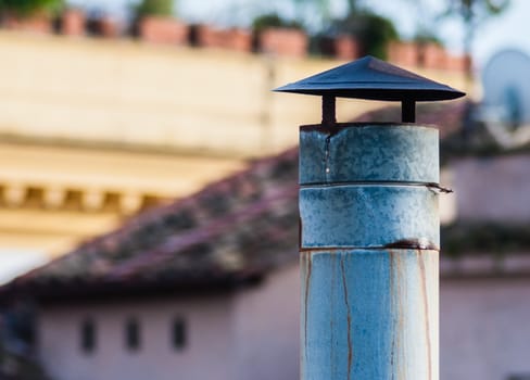 a not smoking chimney in the centre of Rome