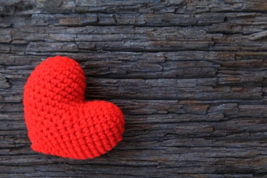 Love hearts on wooden background