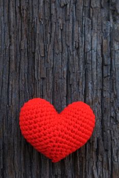 Love hearts on wooden background