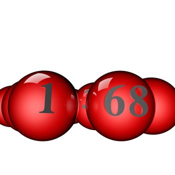 Balls with numbers for lottery, 3d render