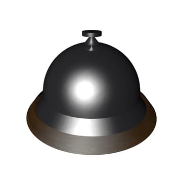 Table bell isolated over white, 3d render