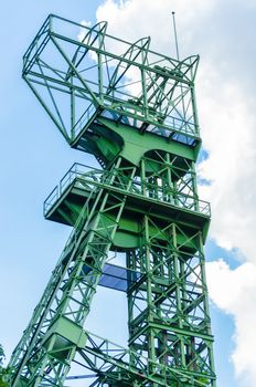 Conveying coal mine tower on a disused coal mines as a memorial.