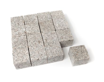 Square shape of blocks made of granite rock.