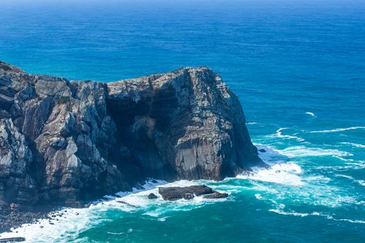 Atlantic ocean from the cliff in Algarve, Portugal