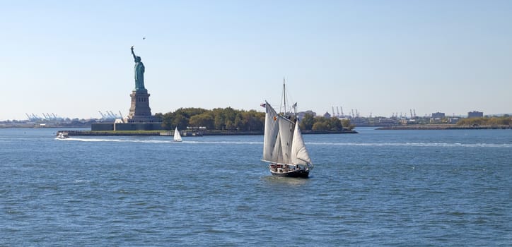 The Statue of Liberty on Liberty Island at New York City