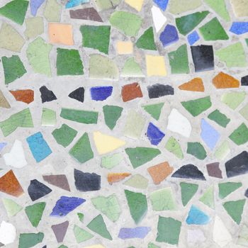 Color mosaic tile colors. A background of cement