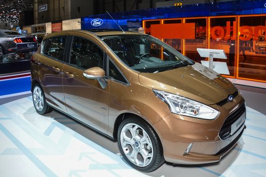 GENEVA, SWITZERLAND - MARCH 4: Ford B-Max on display during the Geneva Motor Show, Geneva, Switzerland, March 4, 2014. 