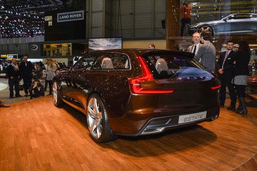 GENEVA, SWITZERLAND - MARCH 4: Volvo ES Concept on display during the Geneva Motor Show, Geneva, Switzerland, March 4, 2014. 