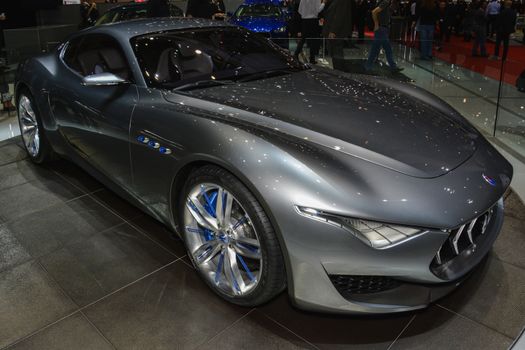 GENEVA, SWITZERLAND - MARCH 4: Maserati Alfieri Concept on display during the Geneva Motor Show, Geneva, Switzerland, March 4, 2014. 