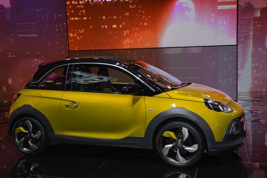 GENEVA, SWITZERLAND - MARCH 4: Opel Adam Rocks on display during the Geneva Motor Show, Geneva, Switzerland, March 4, 2014.  