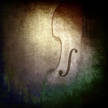 Bass on old fabric background texture