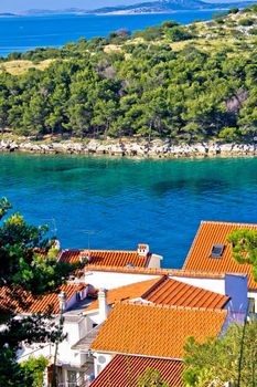 Rooftops, sea and stone islands of Kornati national park, Croatia