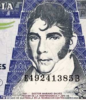Mariano Galvez (1794-1862) on 20 Quetzales 2007 Banknote from Guatemala. Jurist and Liberal politician in Guatemala.